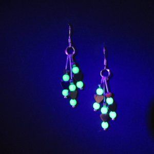 Hematite heart and UG bead earrings